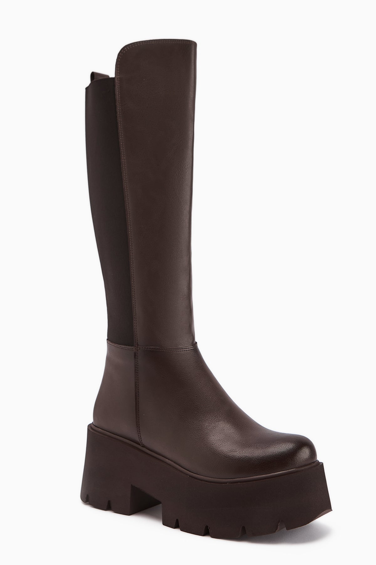 Sannah Brown Platform Heeled Women's Boot