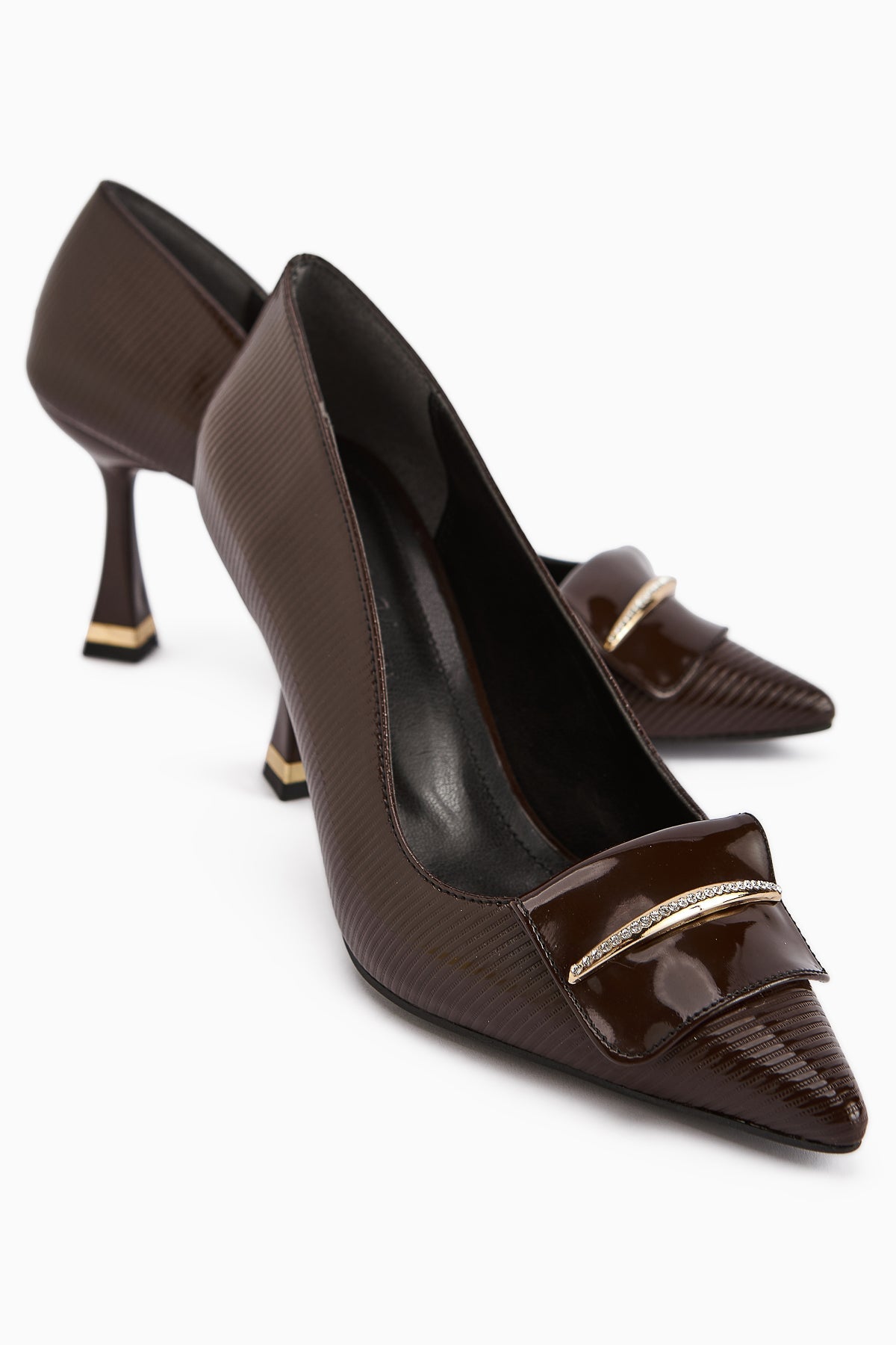 Saja Women's Coffee Buckled High Heel Shoe