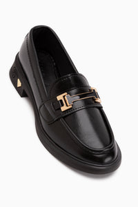 Drina Schwarze Schnalle Damen Loafer Alltagsschuhe