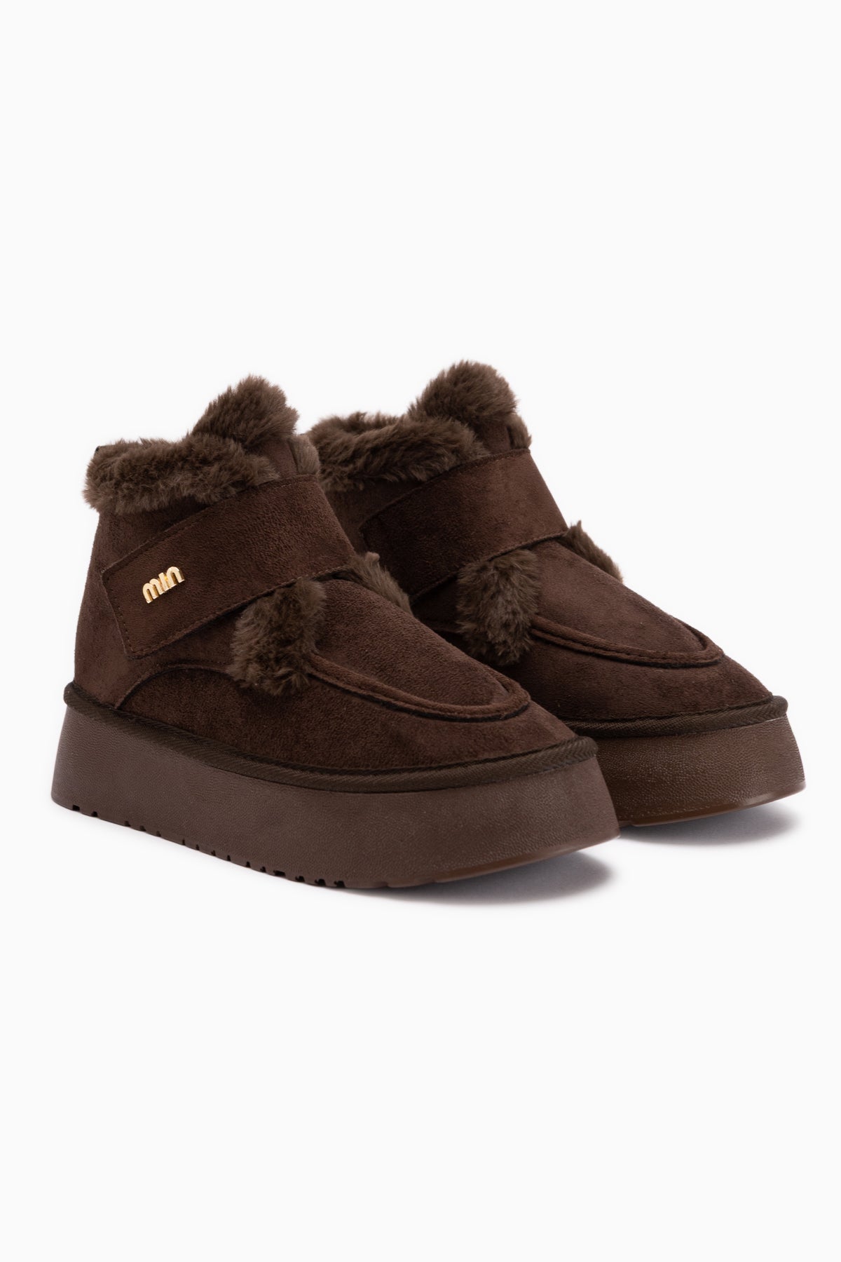 Celia Braun Wildleder Pelz Dicke Sohle Damen Stiefel