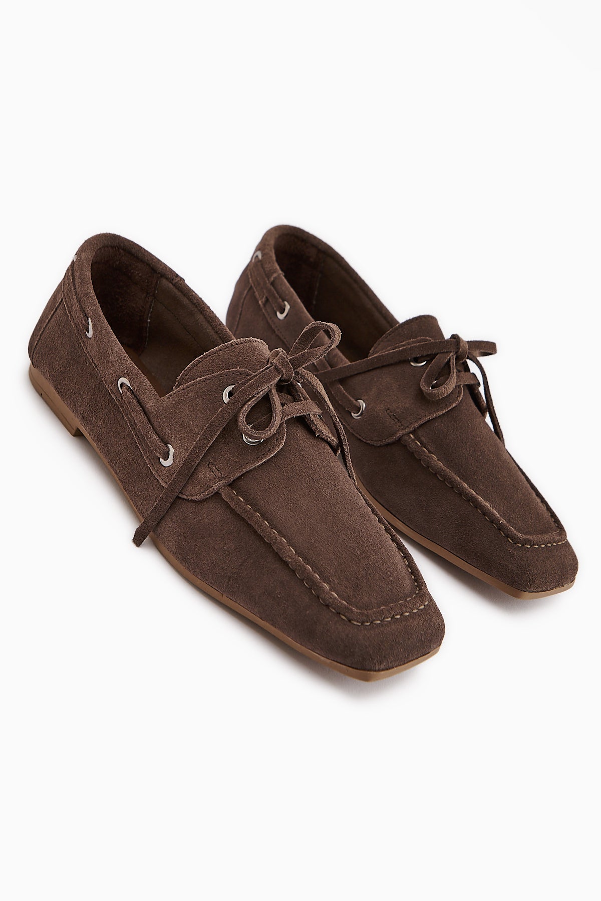 Arian Genuine Leather Mink Suede Lace-up Moccasin Daily Loafer Women's Shoe