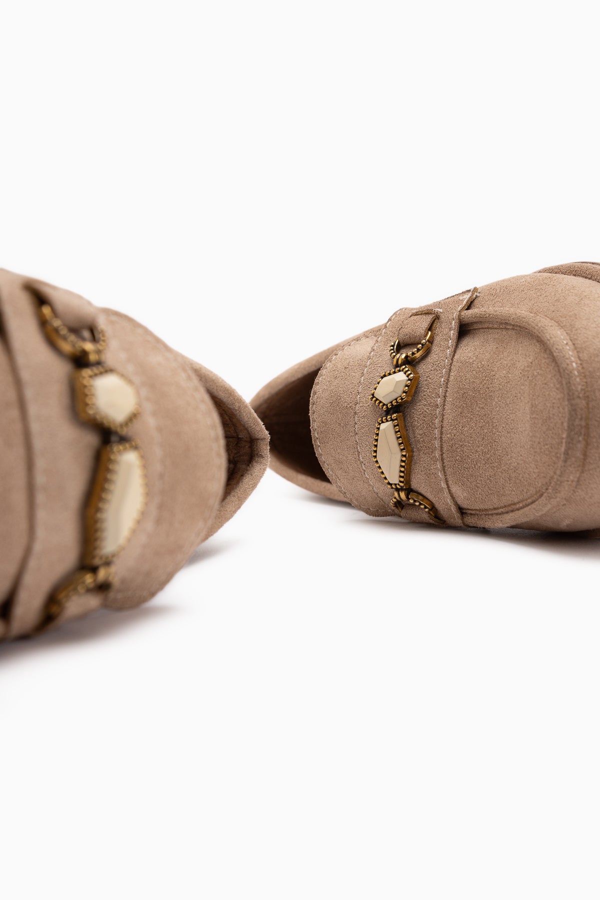 Callie Beige Suede Stone Women’s Loafer Shoes