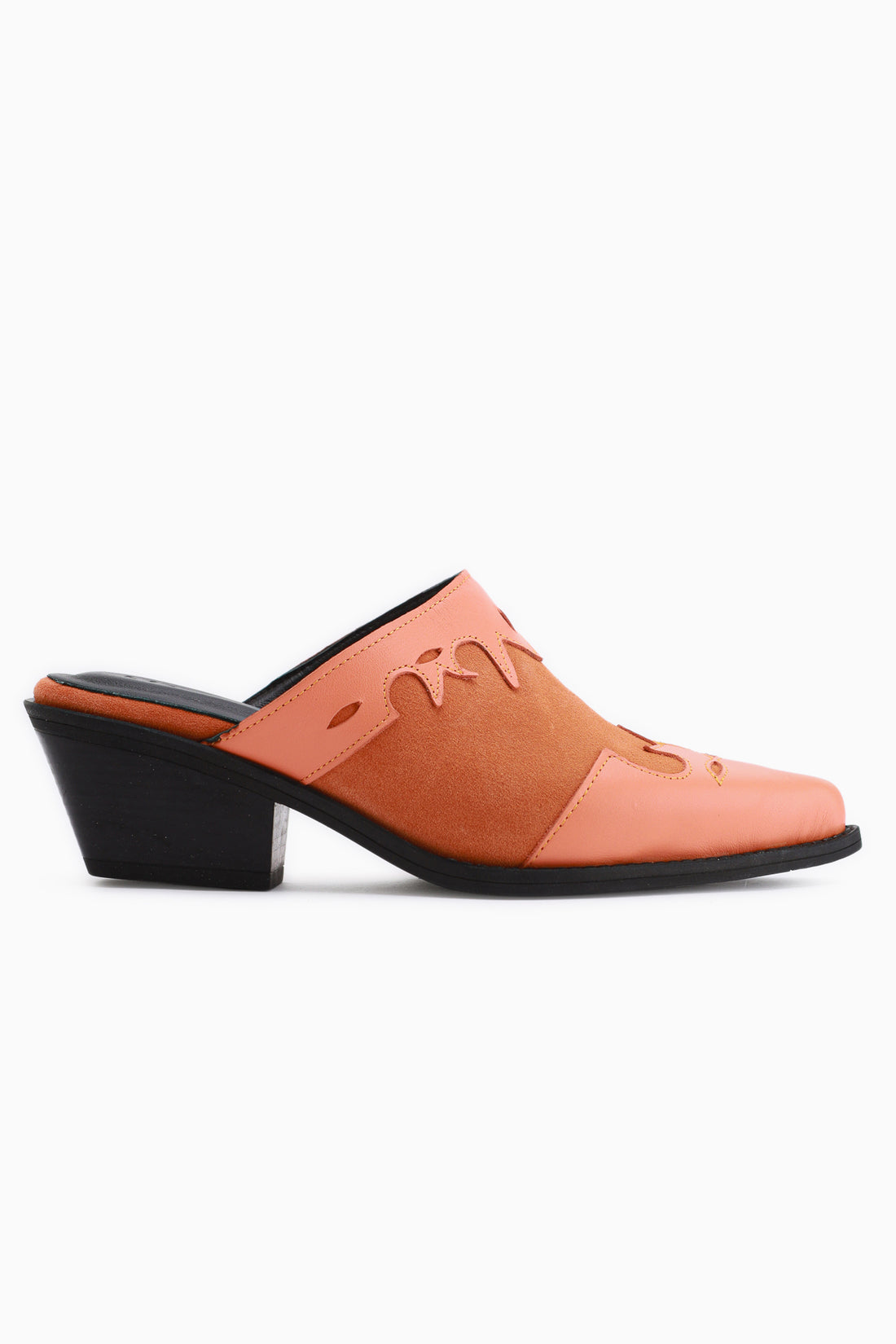 Annika Genuine Leather Orange Embroidered Women’s Slippers