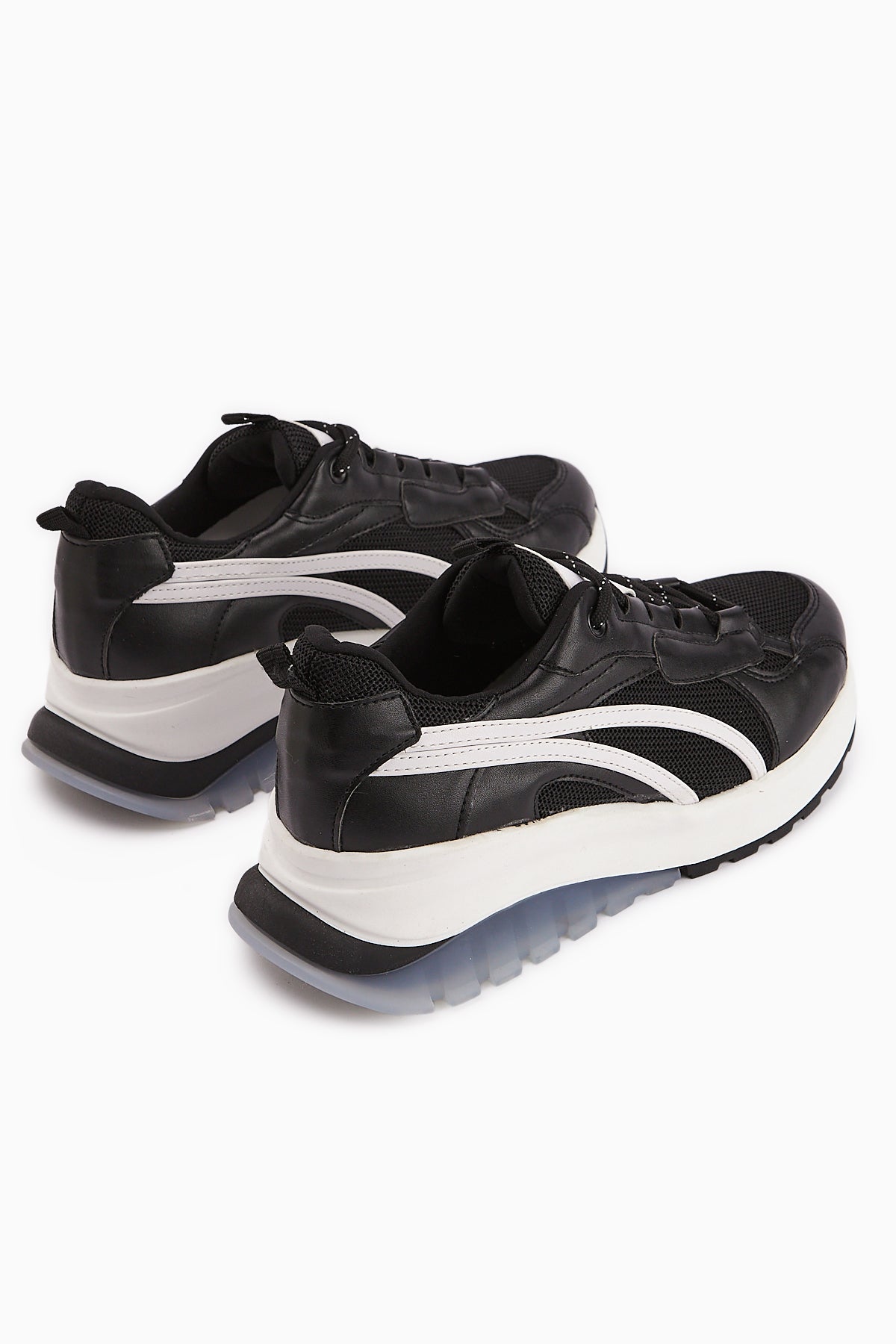 Jillian Black with White Heel Detail Sport Shoes