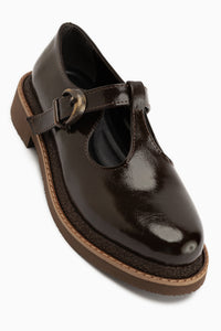 Naila Braun Schnallenriemen Damen Loafer Alltagsschuhe