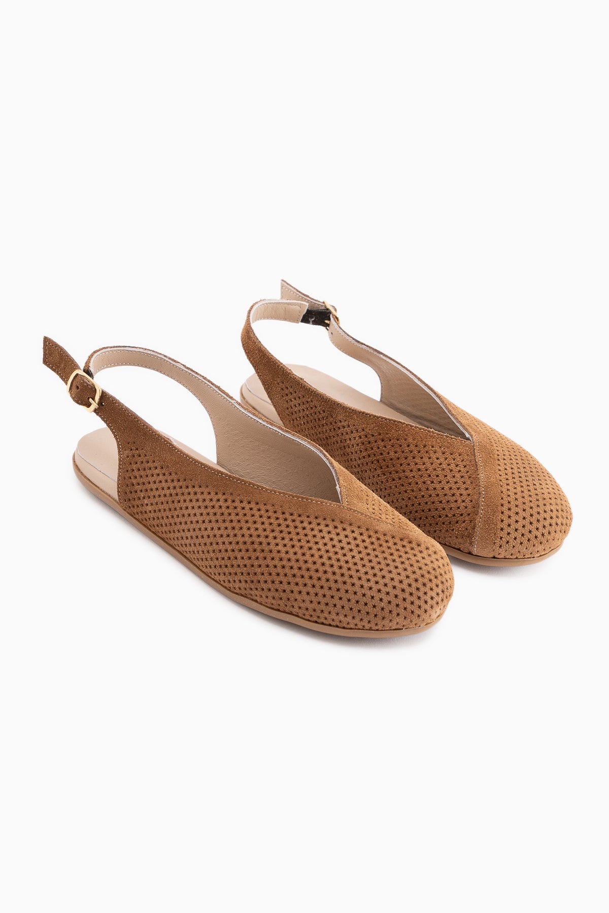 Avin Hakiki Deri Taba Süet Kadın Slingback Babet