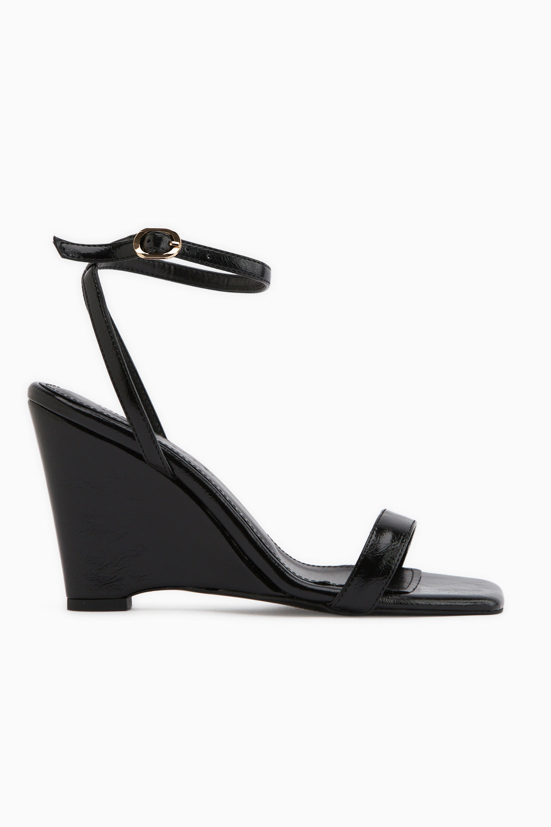 Novah Schwarze Knöchelriemen Damen Wedge Sandale