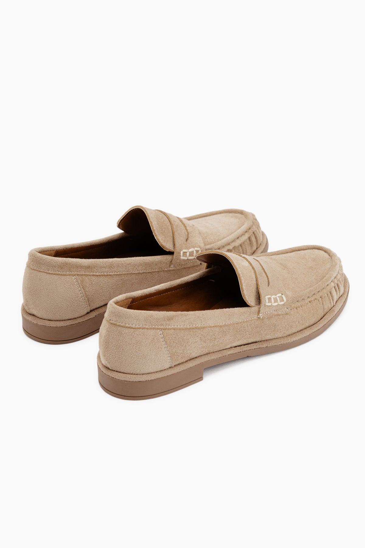 Carmel Beige Wildleder Penny Loafer Damen Schuhe