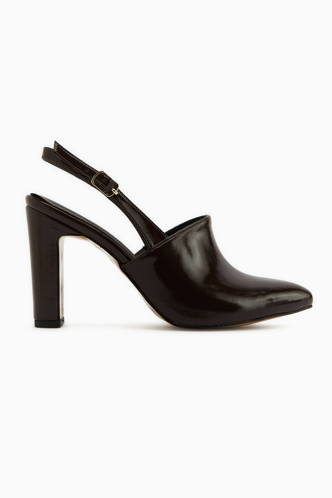 Maisa Braun Spitzes Slingback Chunky Absatz Damen Schuhe