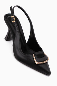 Sanny Schwarze Schnalle Damen Absatzschuhe