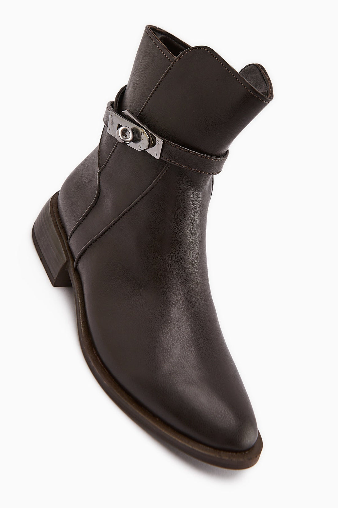 Tinna Coffee Buckle Detailed Women's Boot