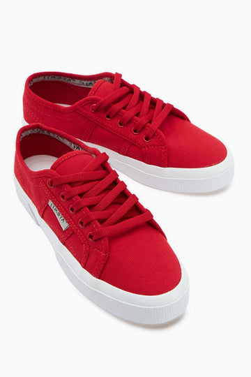 Timon Rote Komfortsohle Leinen Sneakers