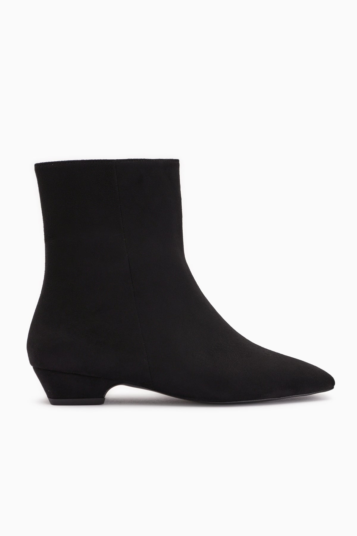 Grace Black Suede Low-Heeled Square-Toe Women's Boot