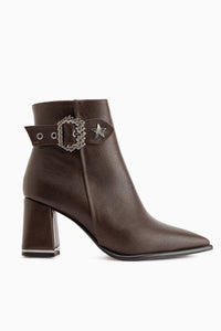 Olena Brown Buckle Detailed Women’s Boots