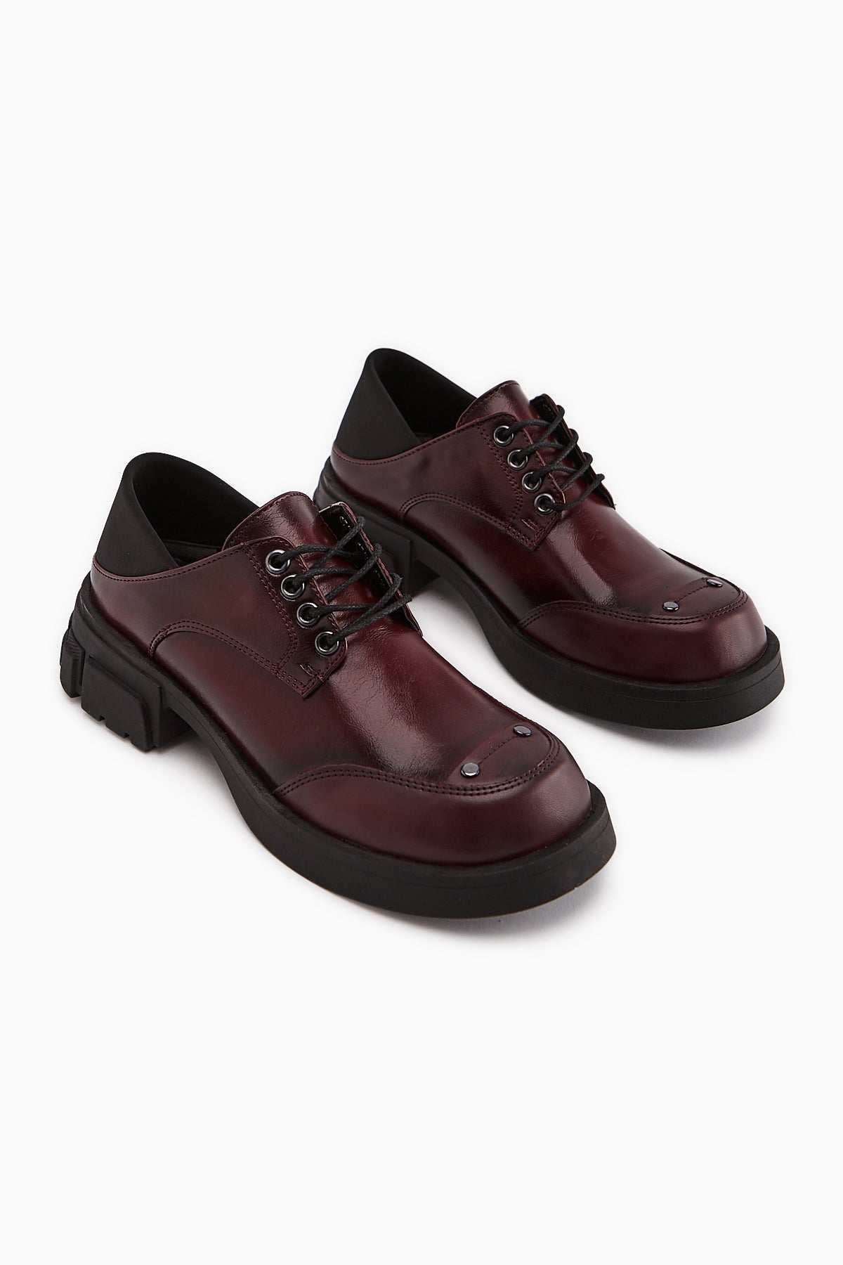 Lilas Burgundy Lace-Up Women's Loafer