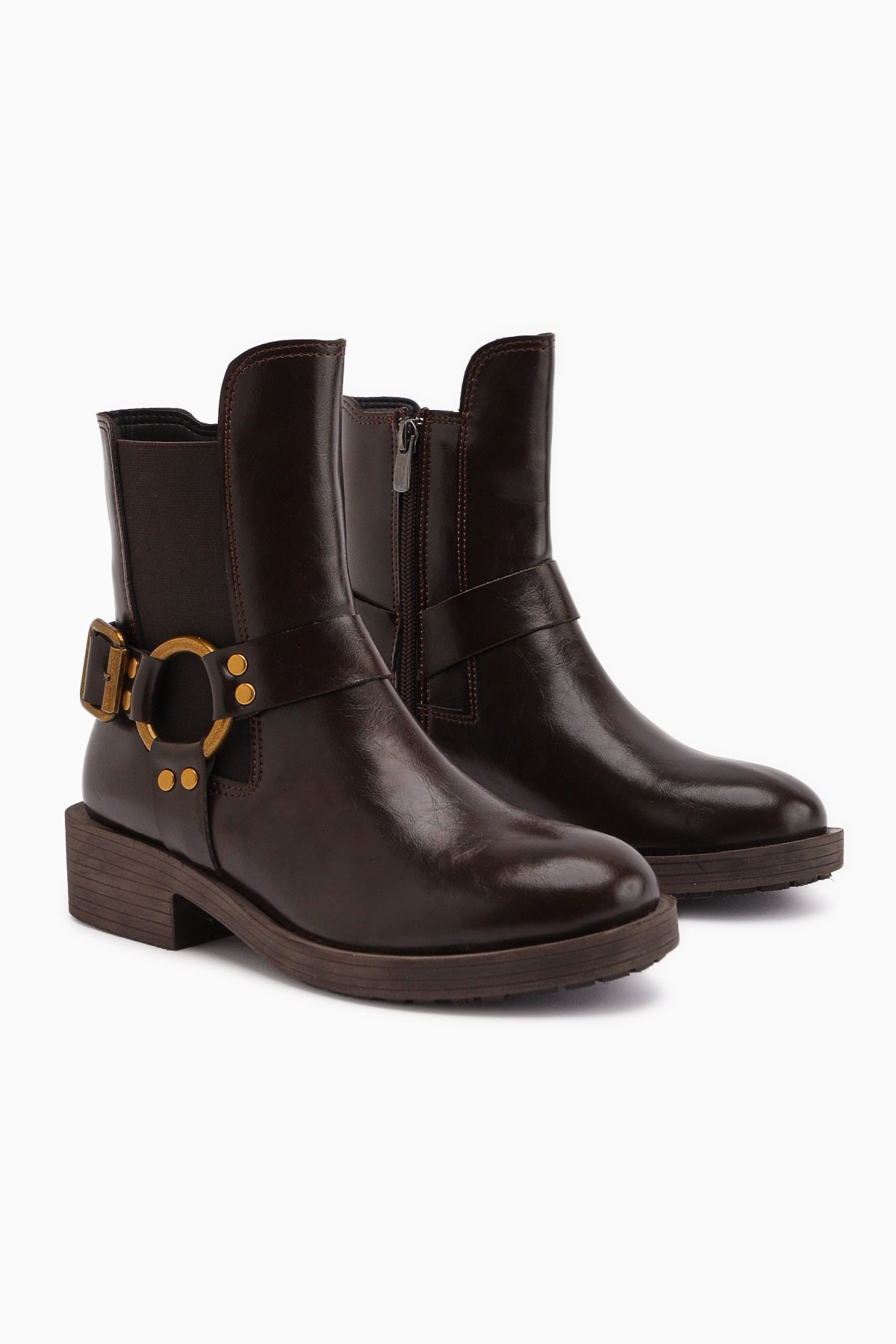 Janis – Brown Buckle-Detail Boot (Women)