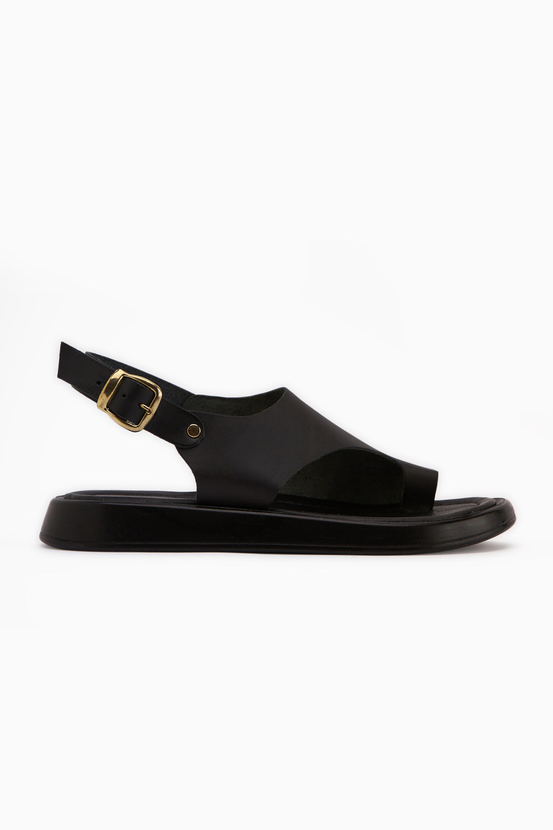 Alis Echtes Leder Schwarz Zehentrenner Damen Sandale