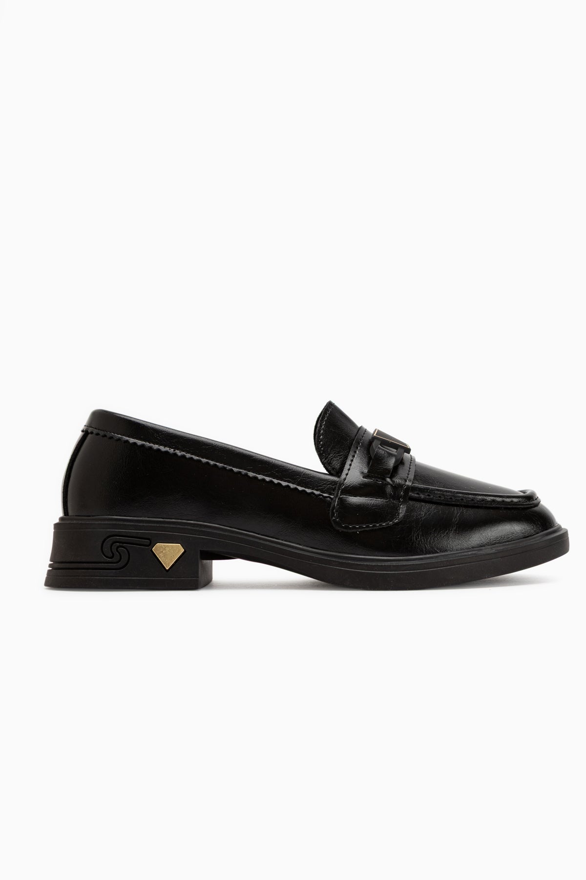 Emilia Schwarze Schnalle Damen Loafer Alltagsschuhe