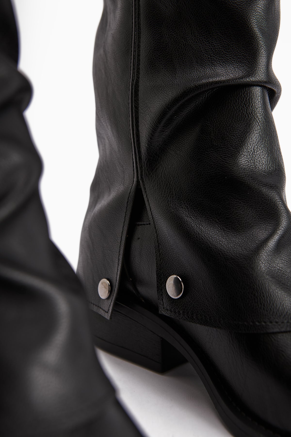 Fadia Black Square Toe Pleated Women's Boot