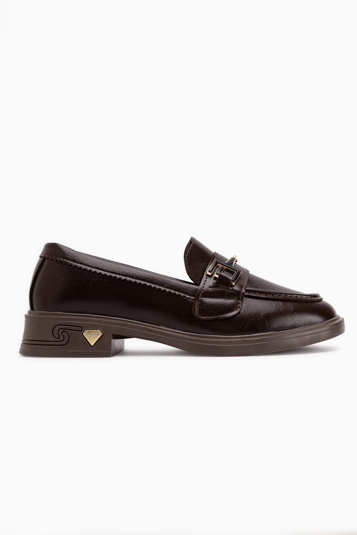Clarie Braun Schnalle Damen Loafer Alltagsschuhe