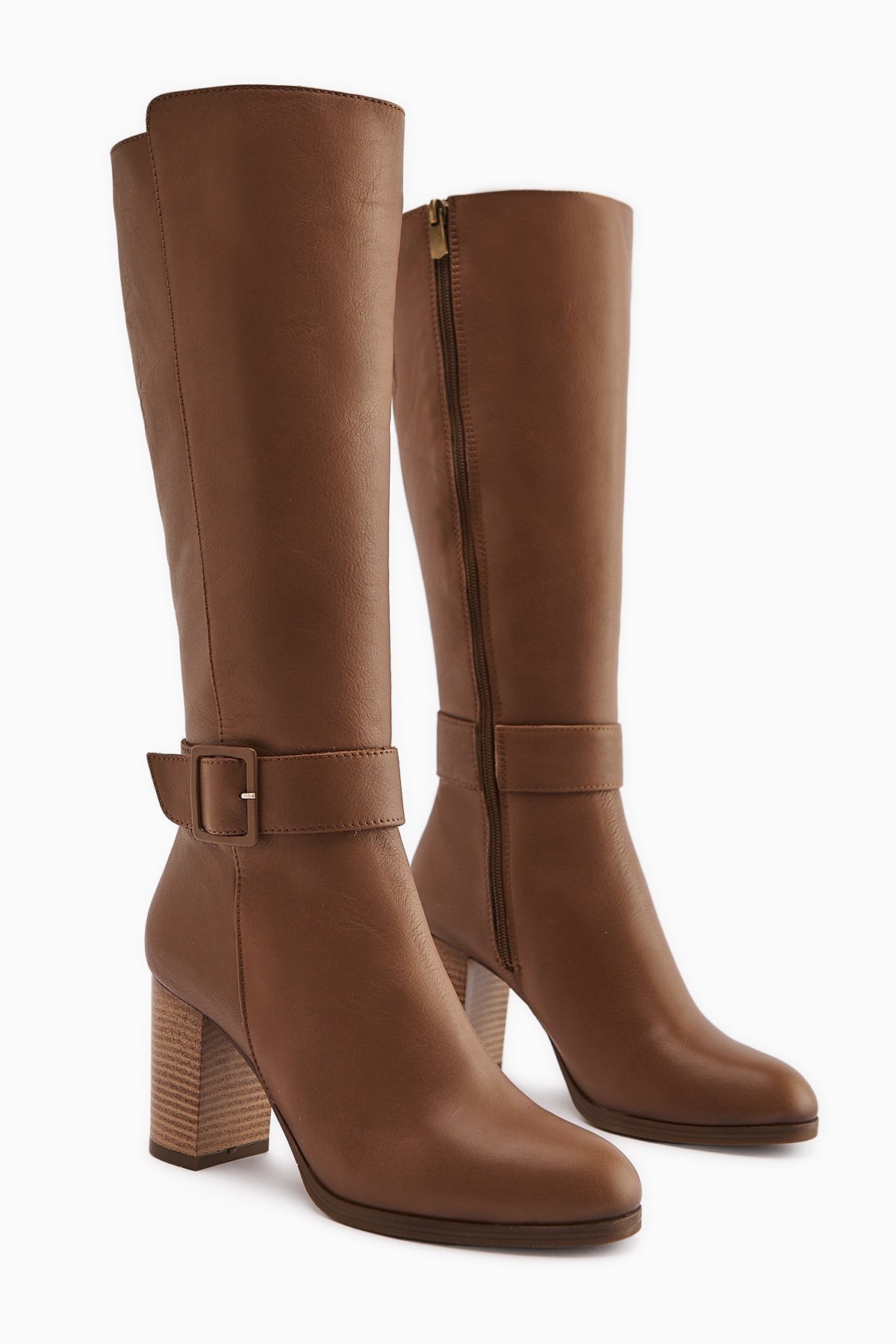 Jeen Genuine Leather Taba Heeled Women's Boot