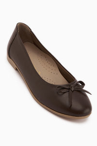 Holly Echtes Leder Braun Schleife Damen Ballerinas