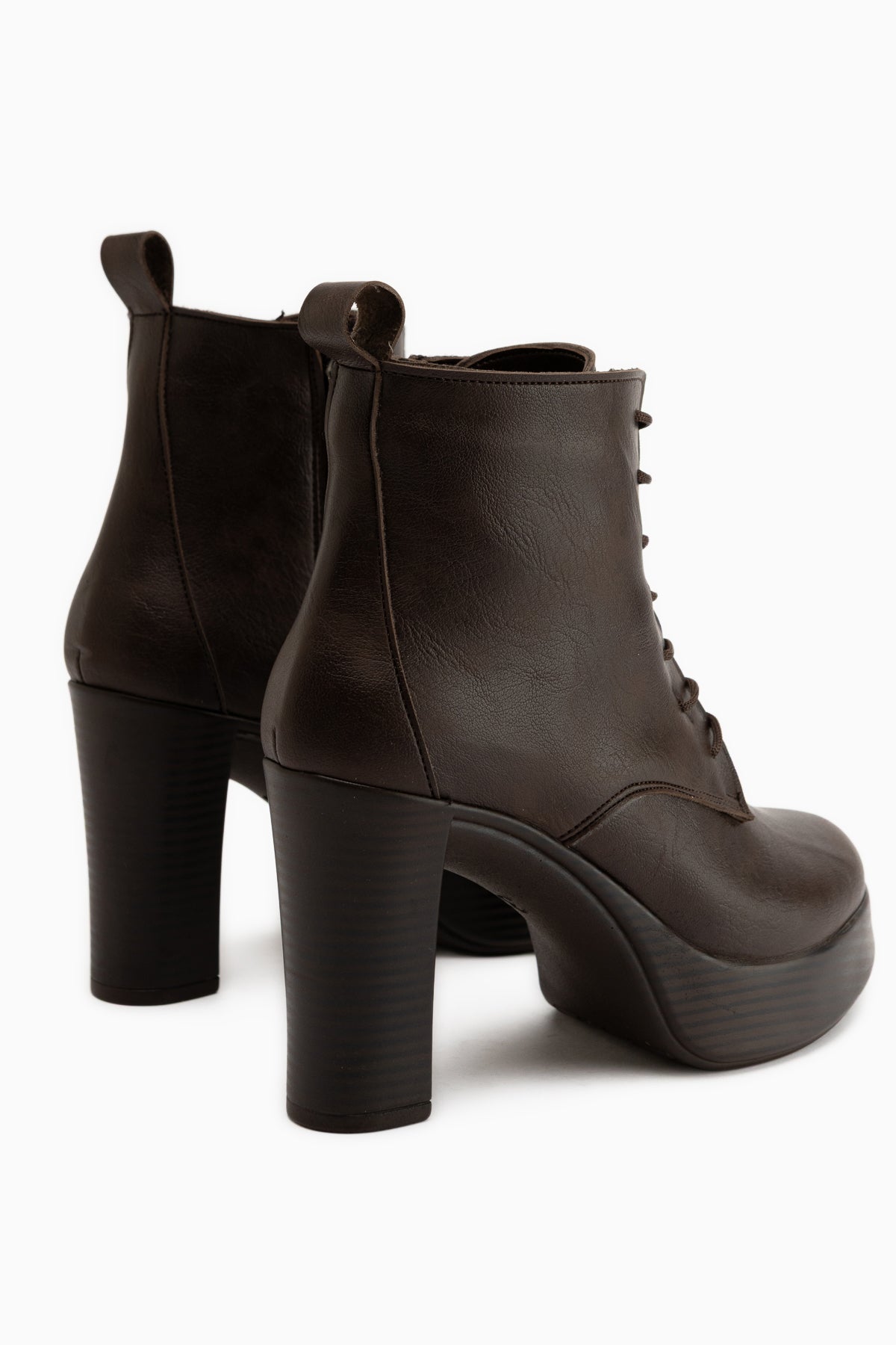 Camia Braun Schnür-Platform Absatz Damen Stiefel