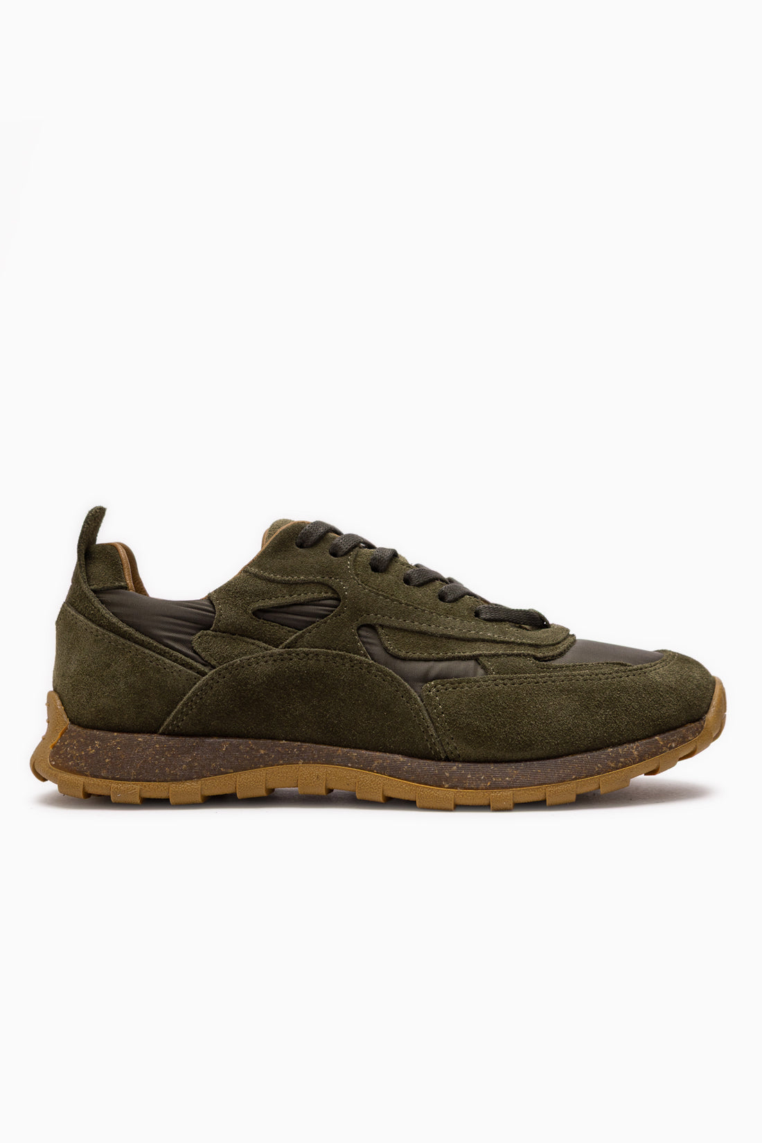 Selena Echtes Leder Khaki Wildleder Detail Damen Sneaker