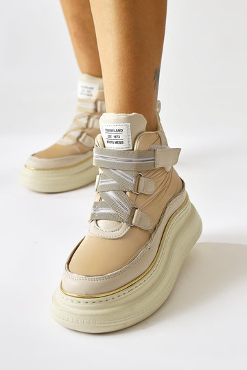 Festina – Beige Fabric-Detail Velcro Sport Boot (Women)