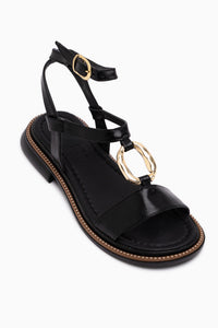 Theres Black Buckle Detailed Ankle Strap Women’s Sandal