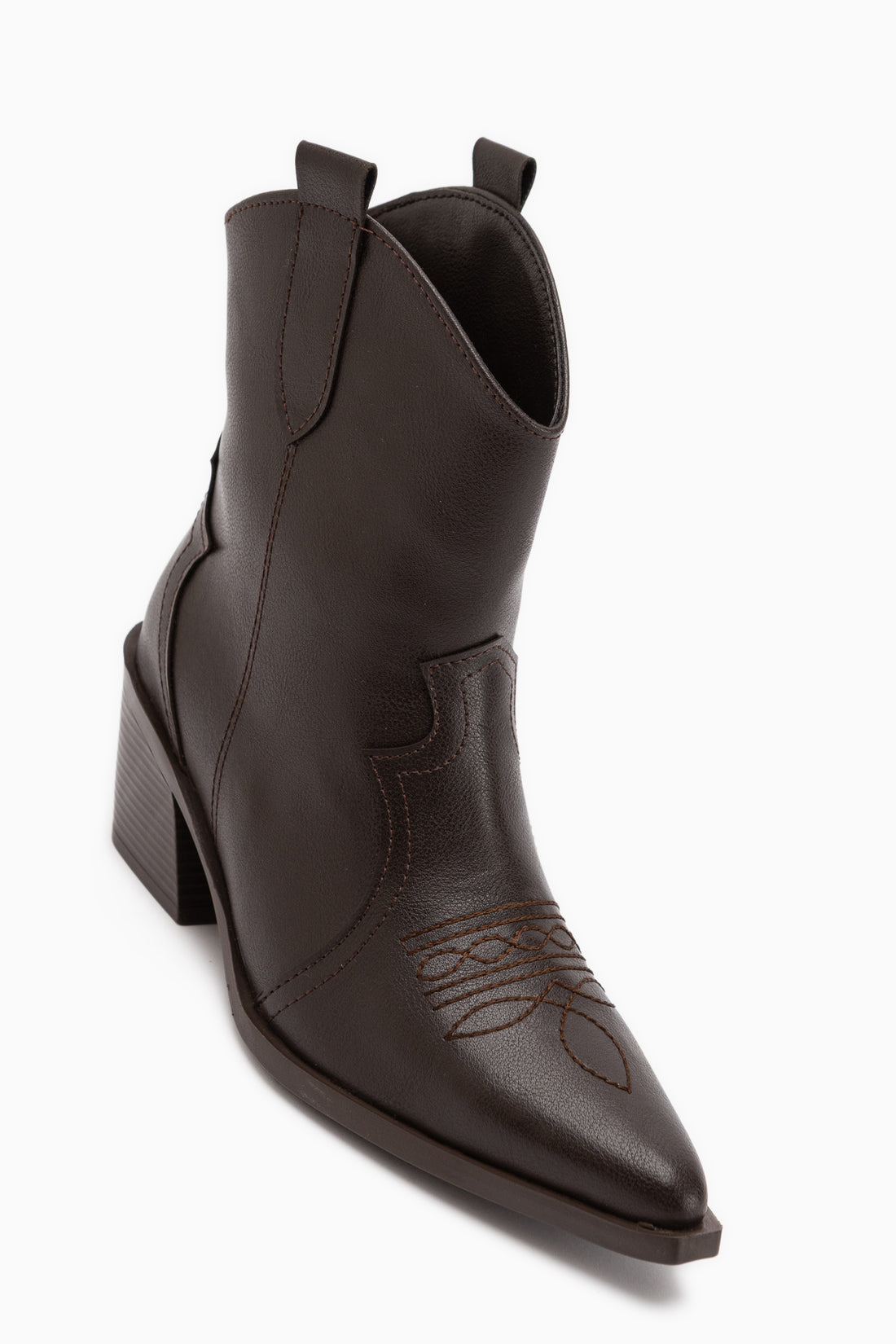 Joo Braun Spitzes Fußbett Bestickte Western Stiefel