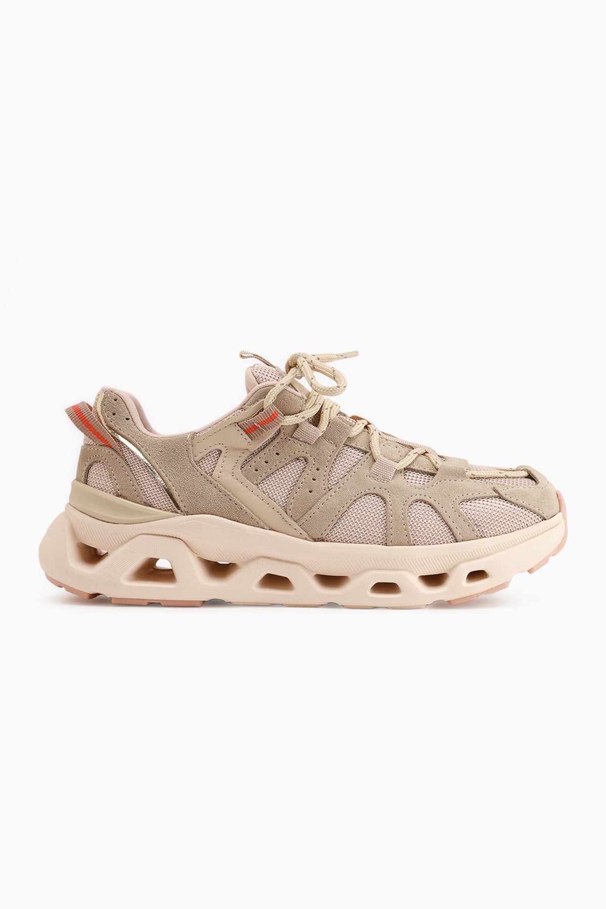 Raisa Genuine Leather Beige Suede Detailed Thick Sole Women’s Sneakers