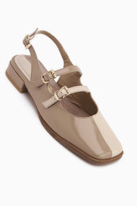 Winny Genuine Leather Mink Double Strap Women’s Sandal