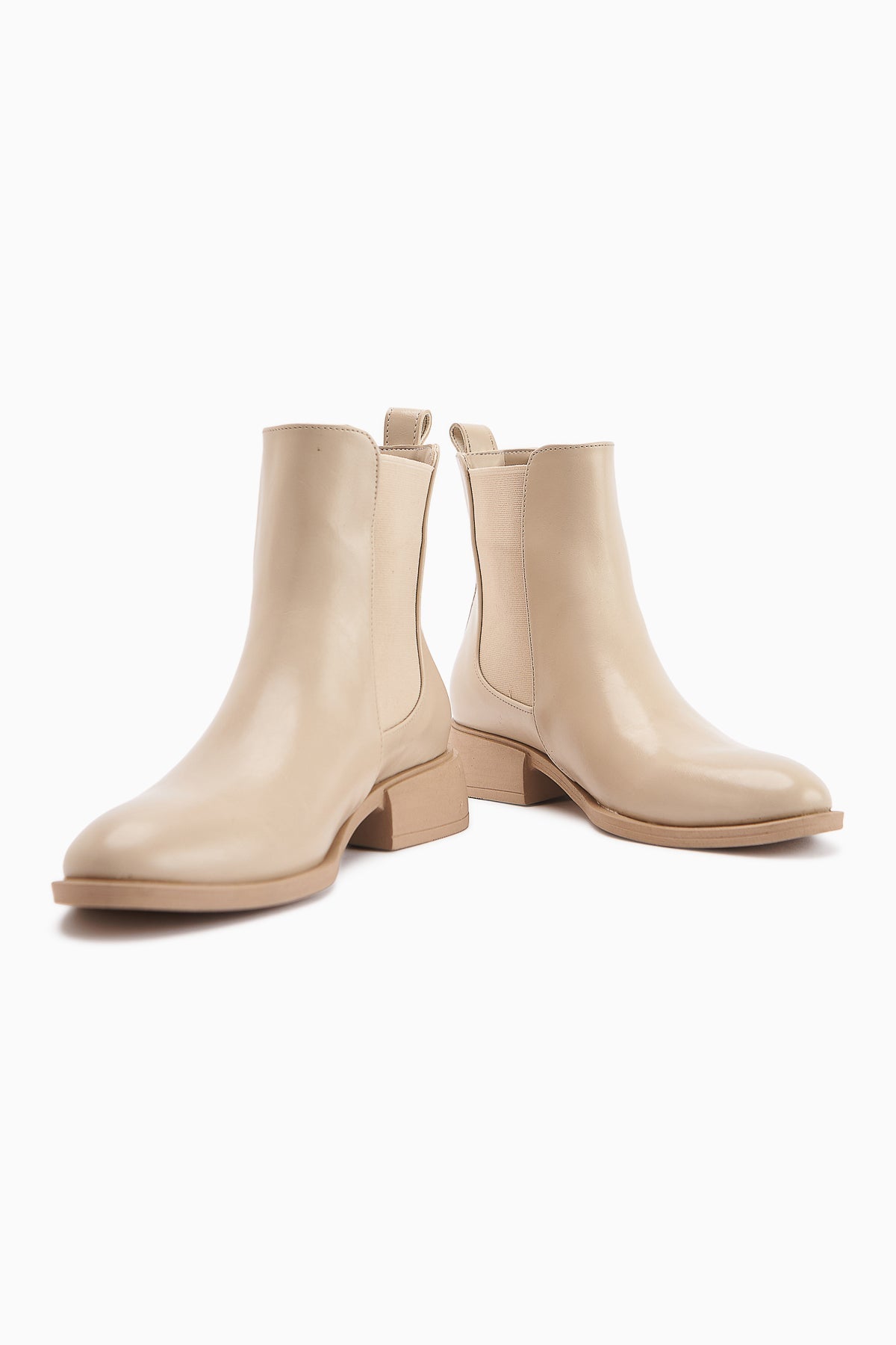 Juta Beige Elastic Pull-On Women's Boots