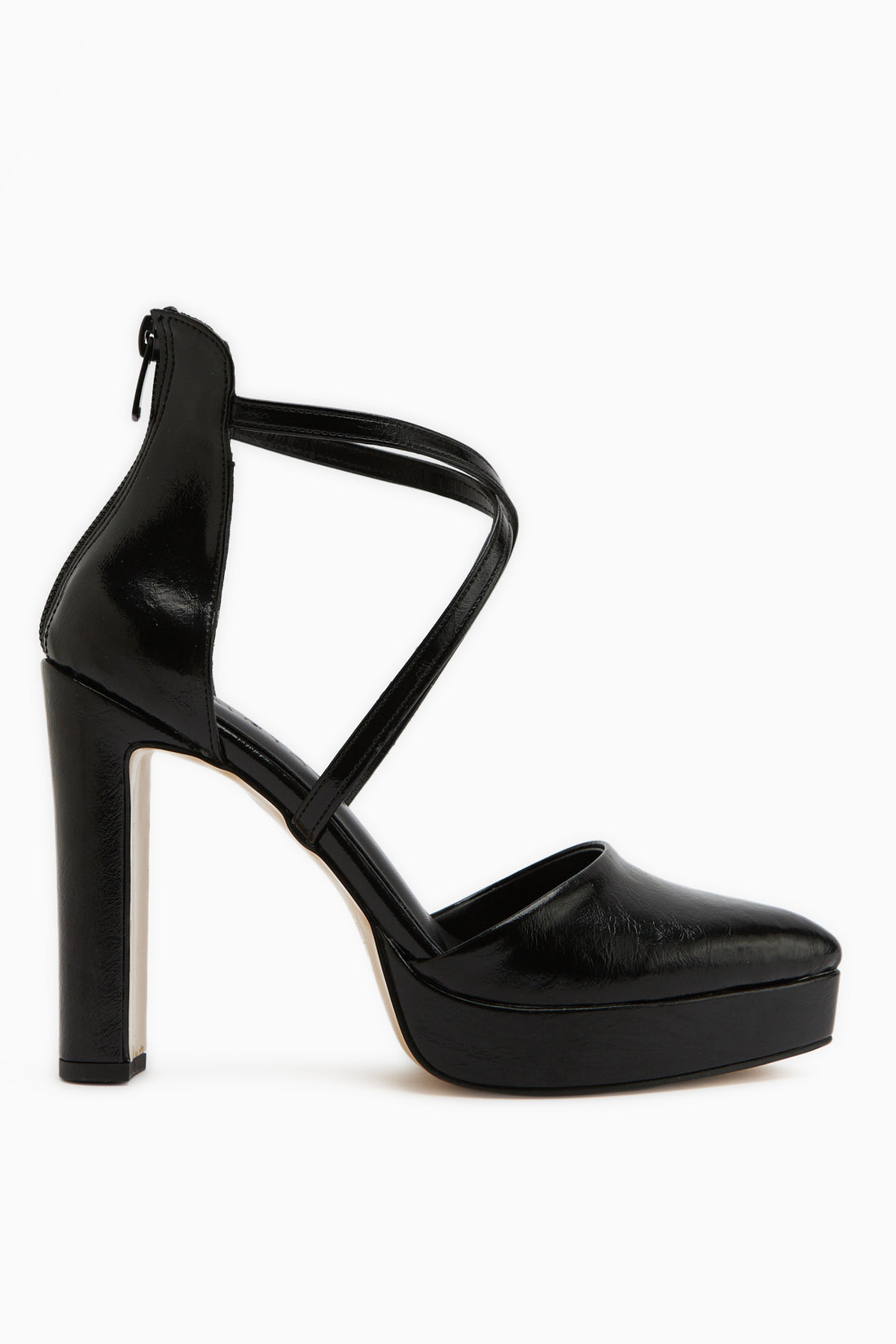 Naomi Schwarze Gurtel Plattform Absatz Damen Schuhe