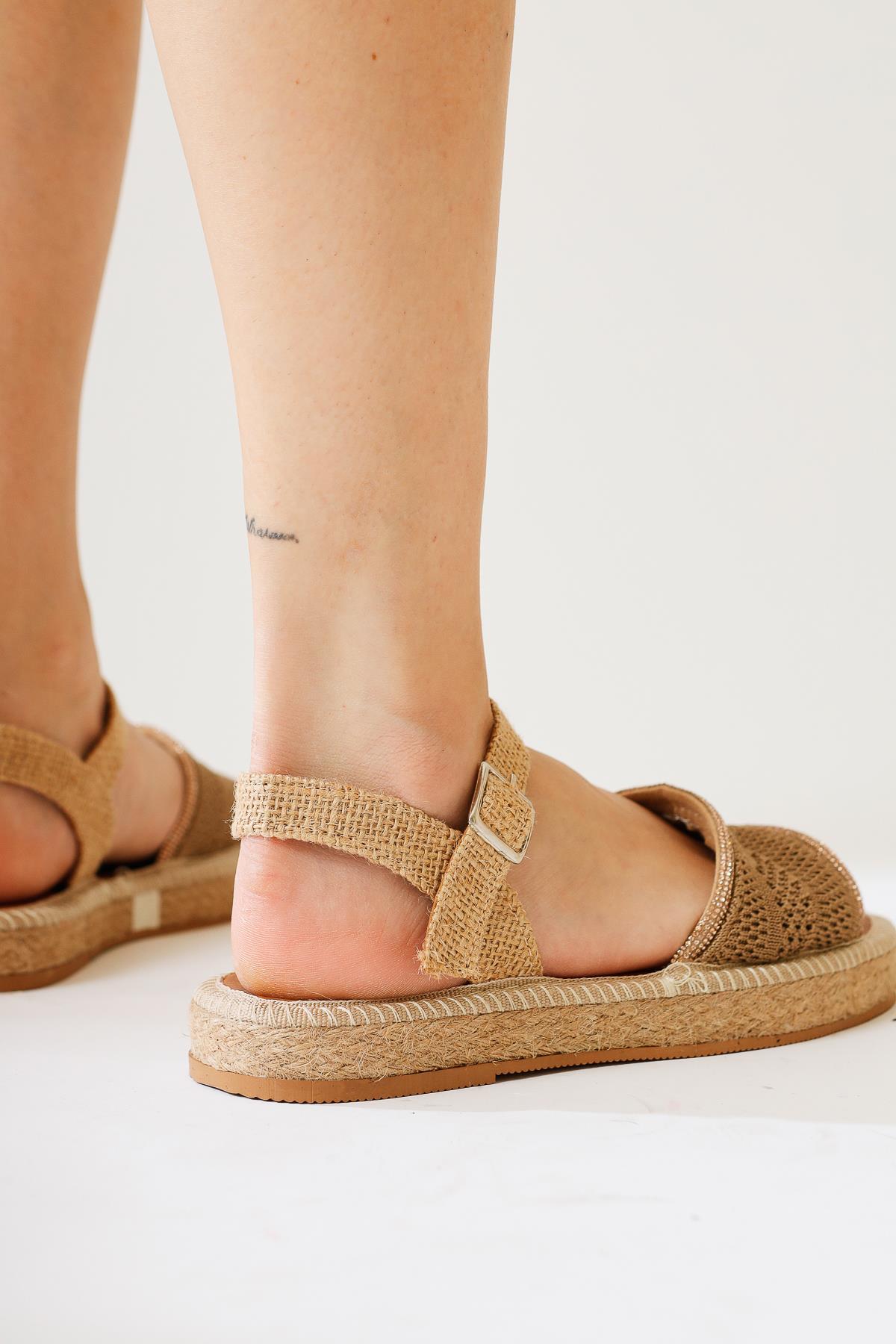 Svetlana Mink Stone Knitted Strappy Sandals