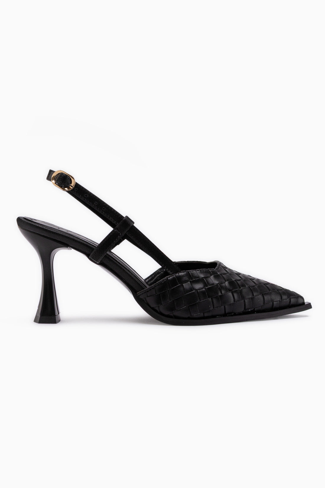 Neila Schwarz Gewebtes Muster Damen Absatzschuhe