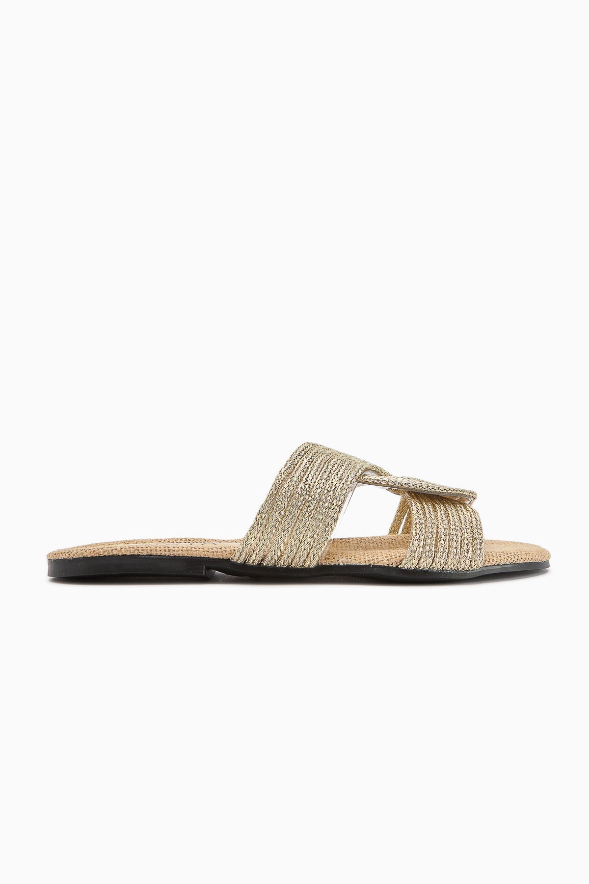 Nihaal Stroh Kreuz-Riemen Flache Damen Hausschuhe