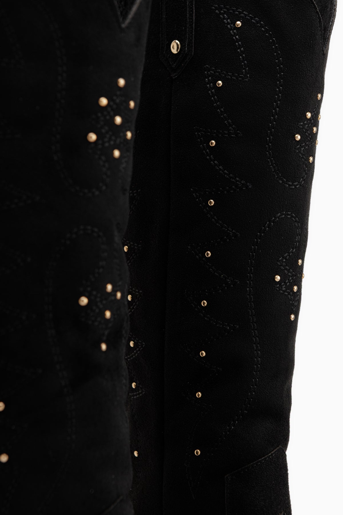 Elnora Black Suede Embroidered Women’s Boots
