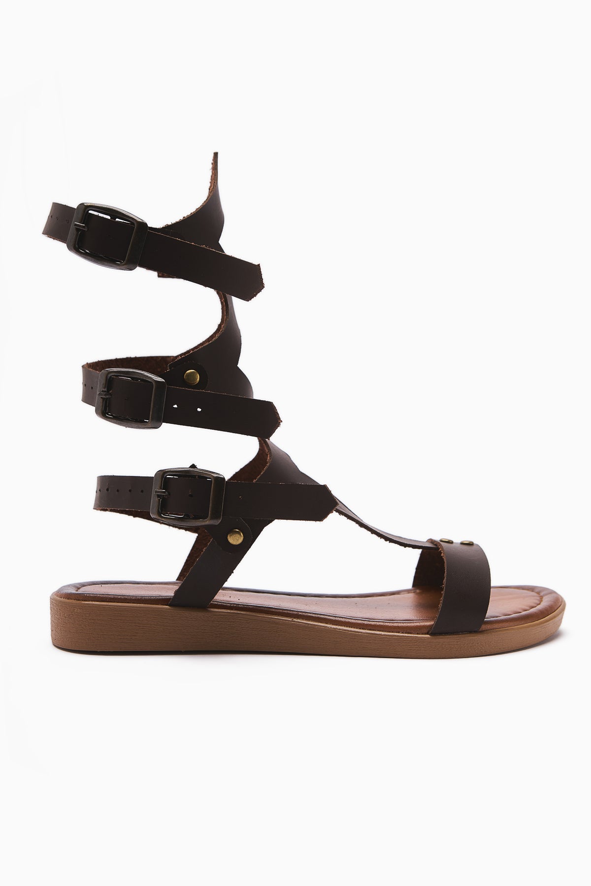 Genuine Leather Hill Brown Gladiator Sandals