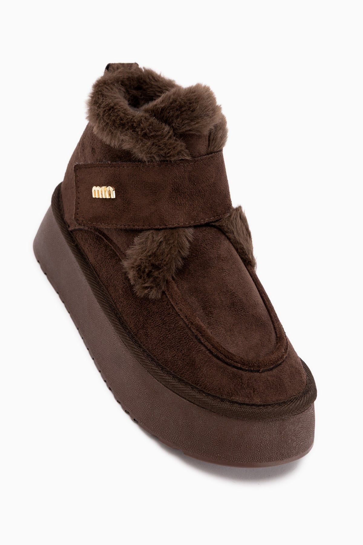 Celia Braun Wildleder Pelz Dicke Sohle Damen Stiefel