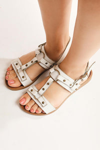 Genuine Leather Jaime White Sandals