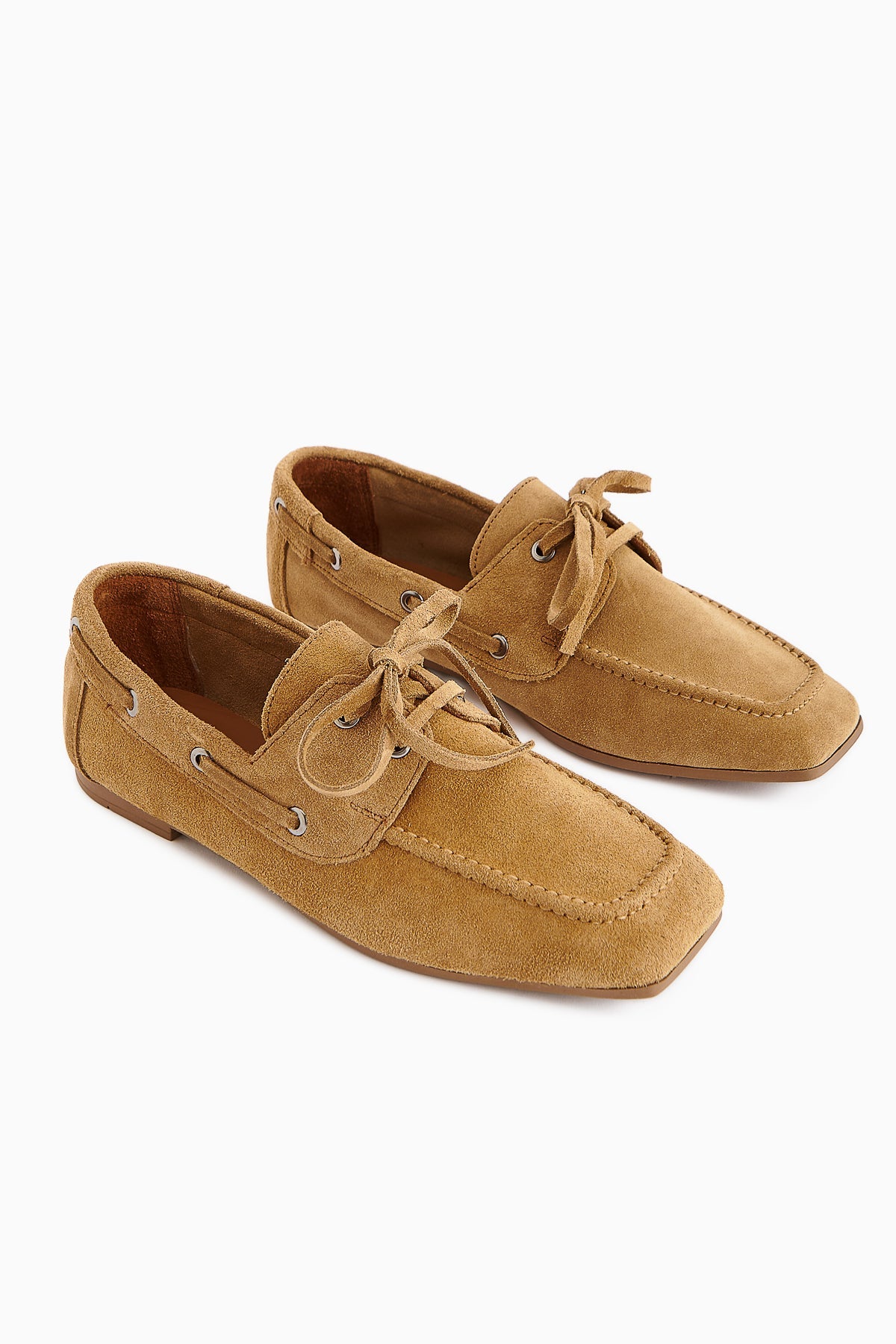 Arian Genuine Leather Sea Foam Suede Lace-Up Moccasin Daily Loafer