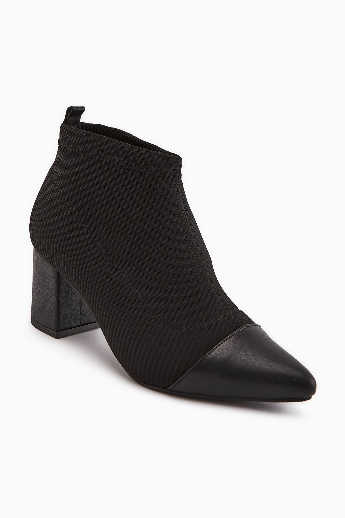 Daly Black Stretch Heeled Boot for Women