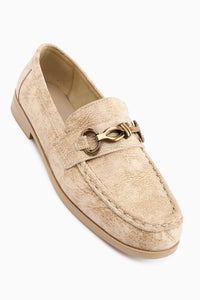 Kali Nude Chain Detailed Women's Loafers