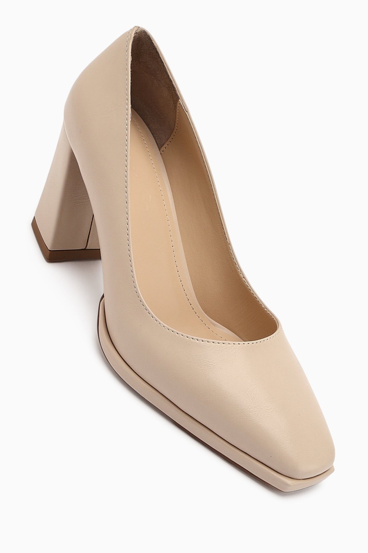 Doriana Women's Beige Square Toe High Heels