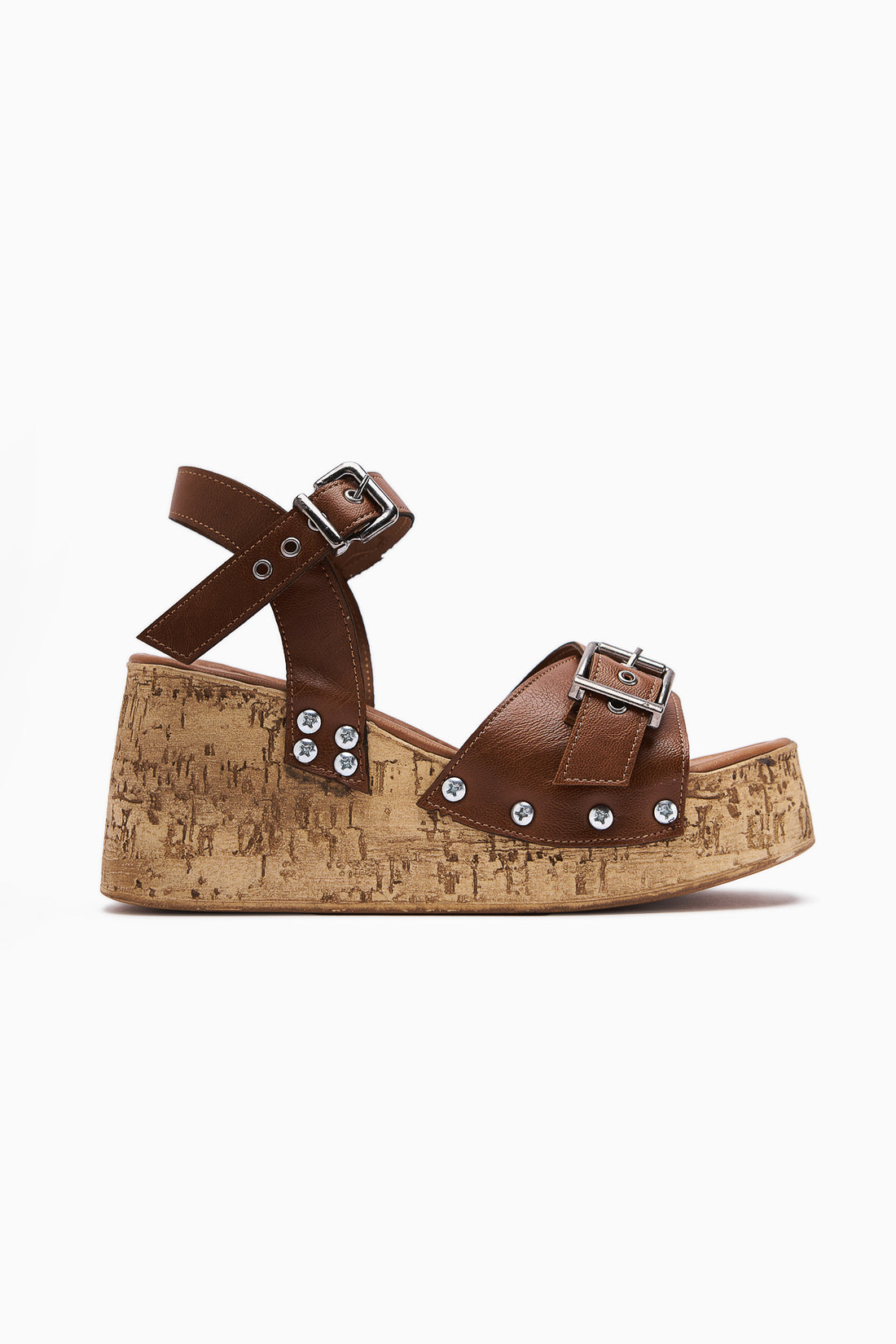 Jenni Tan Screw Detail Platform Heeled Women's Sandals