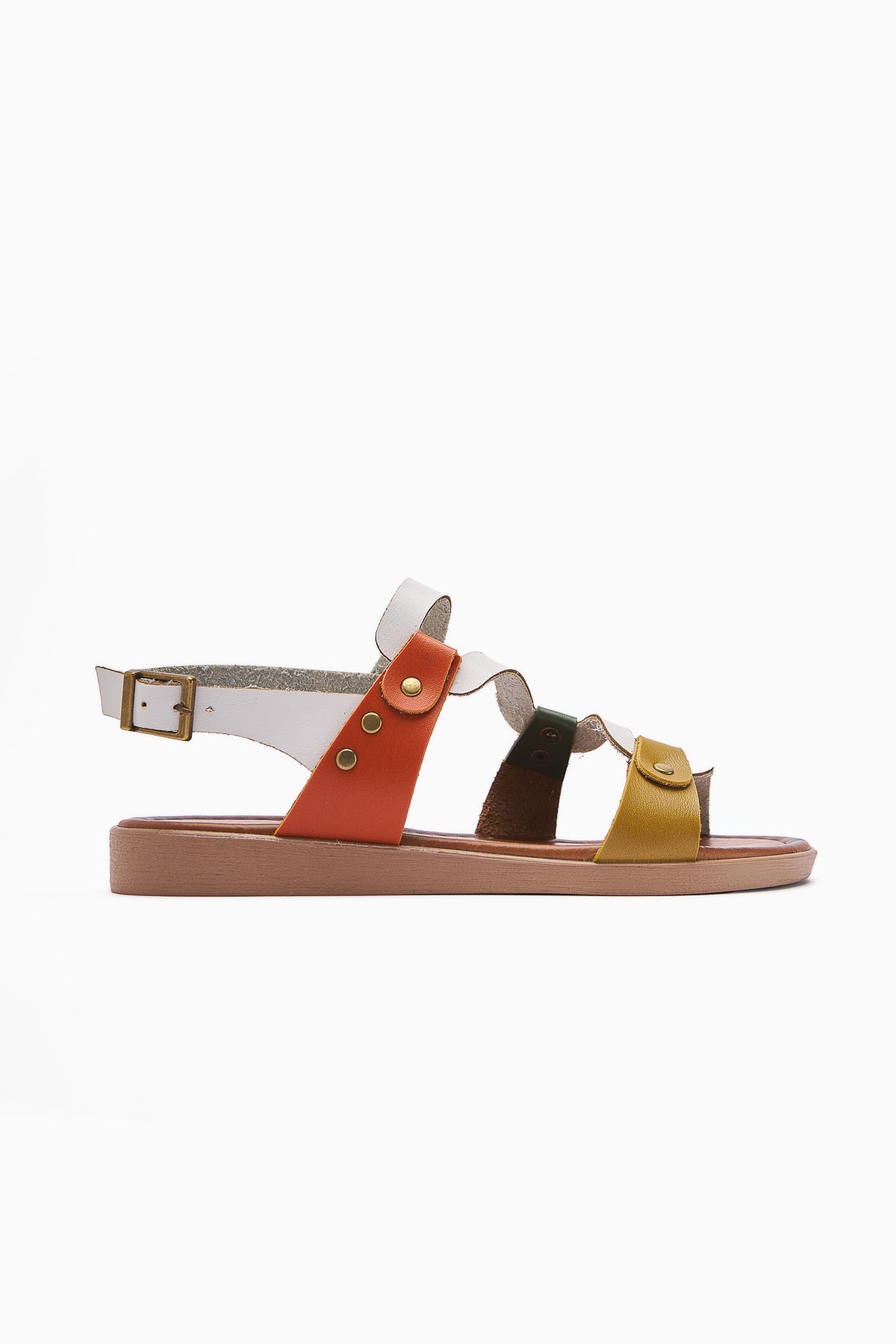 Ginta Echtes Leder Weiß Sandale