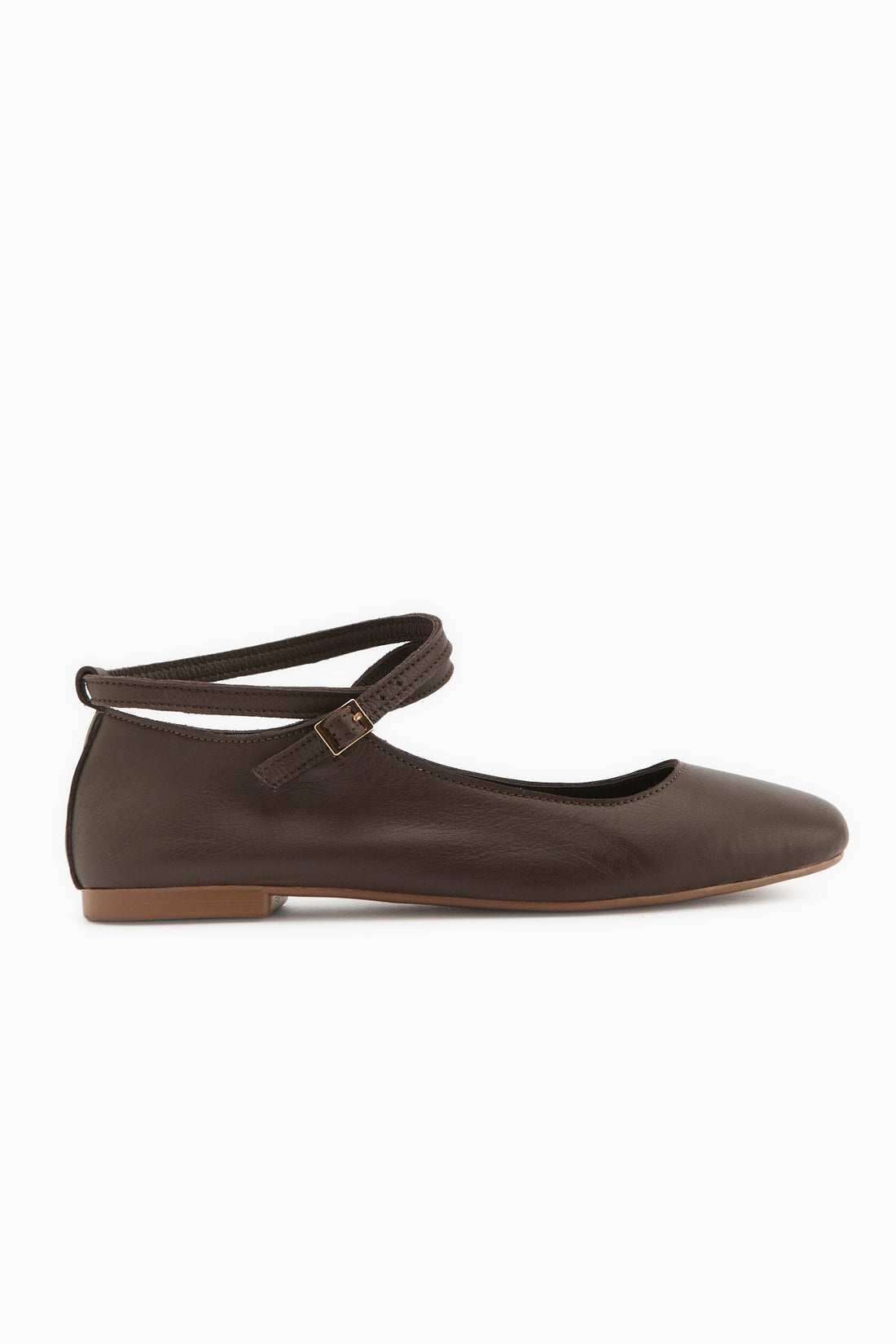Echtes Leder Ameli Braun Kreuzband Damen Ballerinas