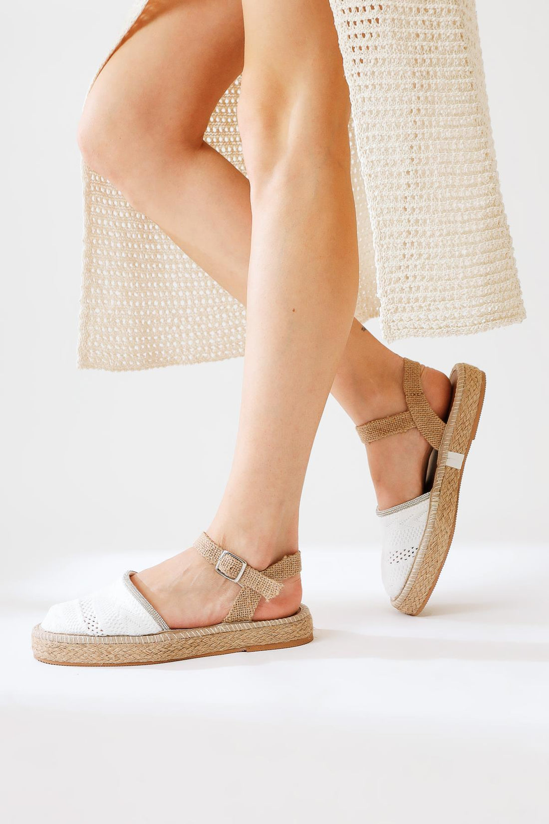 Lorna Weiß Espadrilles Freizeitschuhe